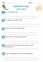 Vorschau - Arbeitsblätter - Hybridfahrzeuge Arbeitsblatt 7. & 8. Klasse Elektrofahrzeuge AB mit Lösungen - Seite 1