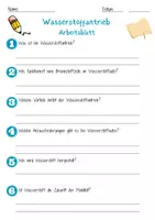 Vorschau - Arbeitsblätter - Wasserstoffantrieb Arbeitsblatt 7. & 8. Klasse Alternative Antriebe AB mit Lösungen - Seite 1