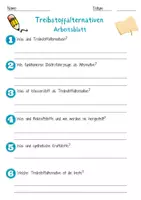 Vorschau - Arbeitsblätter - Treibstoffalternativen Arbeitsblatt 7. & 8. Klasse Wasserstoffantrieb AB mit Lösungen - Seite 1