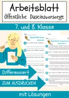 Vorschau - Arbeitsblätter - Öffentliche Daseinsvorsorge Arbeitsblatt 7. & 8. Klasse Staatsunternehmen AB mit Lösungen - Deckblatt