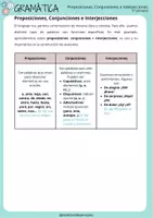 Vista previa - Hojas de trabajo - Preposiciones, conjuciones e interjeciones - página 1