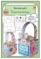Vorschau - Mal- und Bastelvorlagen - Osterkörbchen / Osternest Bastelprojekt Frühling - Deckblatt