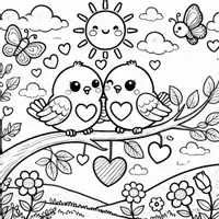 anteprima - Materiale per pittura e bricolage - Disegni da Colorare San Valentino (50 Illustrazioni) - Pagina 1
