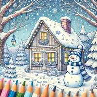 anteprima - Materiale per pittura e bricolage - Inverno Disegni da Colorare (50 Illustrazioni) - Pagina di copertina