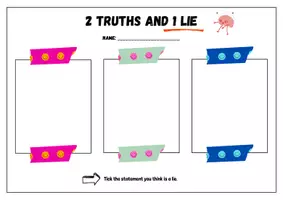 Vorschau - Arbeitsblätter - 2 Wahrheiten 1 Lüge (2 Truths 1 Lie) - perfekt als Warm-Up, Kennlernspiel oder für Vertretungsstunden! - Seite 2