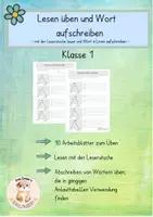 Vorschau - Arbeitsblätter - Lesen mit der Leserutsche und Wort aufschreiben 10 ABs - Deckblatt