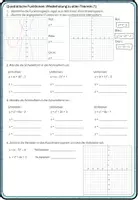 Vorschau - Arbeitsblätter - Quadratische Funktionen Übungen zu allen Themen - Deckblatt
