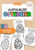 Vorschau - Mal- und Bastelvorlagen - Ostern | Ausmalbilder | Ostereier - Deckblatt