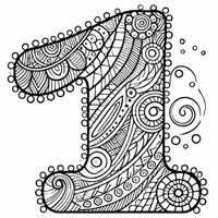 anteprima - Materiale per pittura e bricolage - Numeri Disegni da Colorare Zentangle 0-20 (21 Illustrazioni) - Pagina 2