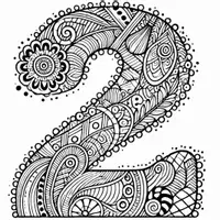 anteprima - Materiale per pittura e bricolage - Numeri Disegni da Colorare Zentangle 0-20 (21 Illustrazioni) - Pagina 3