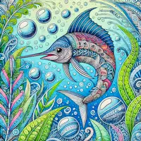 anteprima - Materiale per pittura e bricolage - Zentangle Sottomarino Disegni da Colorare (50 illustrazioni) - Pagina di copertina