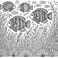 anteprima - Materiale per pittura e bricolage - Zentangle Sottomarino Disegni da Colorare (50 illustrazioni) - Pagina 2