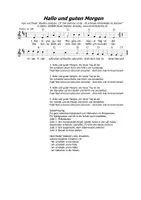 Vorschau - Anderer Materialtyp - LIED Hallo und guten Morgen - MORGENLIED BEGRÜßUNGSLIED - Seite 1