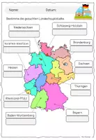 Vorschau - Arbeitsblätter - Bundesländer/ Landeshauptstädte / Arbeitsblatt - Seite 1