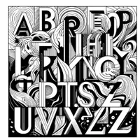 förhandsvisning - ABC Målarbok: Expressionistiska Bokstäver - försättsblad