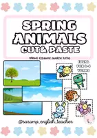 Vista previa - Manualidades / Dibujos para colorear - SPRING ANIMALS FOR 3-4 YEARS OLD (CUT & PASTE) WATER, AIR AND LAND (SPRING EQUINOX MARCH 20TH) - Portada