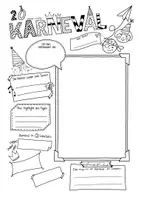 Vorschau - Arbeitsblätter - Sketchnote - Fasching - Fastnacht - Karneval - Erinnerungsbuch - Schreibanlass - Doodle - Fragebogen #Silvesterknaller23 - Seite 1