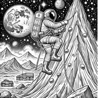förhandsvisning - Astronaut Målarbok (50 Målarbilder) - sida 1