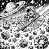 förhandsvisning - Astronaut Målarbok (50 Målarbilder) - sida 2