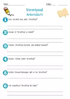 Vorschau - Arbeitsblätter - Streetfood Arbeitsblatt 7. & 8. Klasse Fast Food AB mit Lösungen - Seite 1