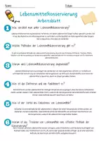 Vorschau - Arbeitsblätter - Lebensmittelkonservierung Arbeitsblatt 7. & 8. Klasse Haltbarmachung AB mit Lösungen - Seite 2