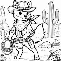 förhandsvisning - Cowboyhundar Målarbok (50 Målarbilder) - försättsblad