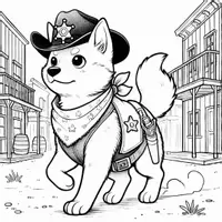 förhandsvisning - Cowboyhundar Målarbok (50 Målarbilder) - sida 1