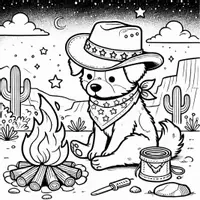 förhandsvisning - Cowboyhundar Målarbok (50 Målarbilder) - sida 3