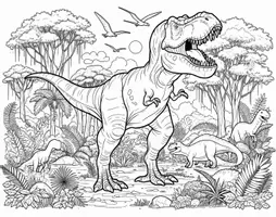 förhandsvisning - Dinosaurie Målarbok (50 Målarbilder) - försättsblad