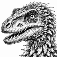 förhandsvisning - Dinosaurie Porträtt Målarbok (50 Målarbilder) - försättsblad