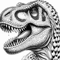 förhandsvisning - Dinosaurie Porträtt Målarbok (50 Målarbilder) - sida 1