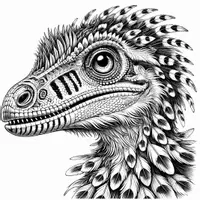 förhandsvisning - Dinosaurie Porträtt Målarbok (50 Målarbilder) - sida 3