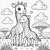 förhandsvisning - Giraff Målarbok (50 Målarbilder) - sida 1