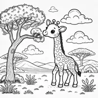 förhandsvisning - Giraff Målarbok (50 Målarbilder) - sida 2
