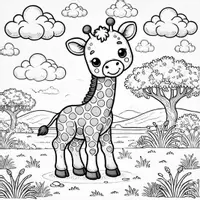förhandsvisning - Giraff Målarbok (50 Målarbilder) - sida 3