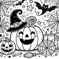 förhandsvisning - Halloween Målarbok (50 Målarbilder) - sida 1