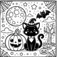 förhandsvisning - Halloween Målarbok (50 Målarbilder) - sida 2