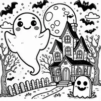 förhandsvisning - Halloween Målarbok (50 Målarbilder) - sida 3