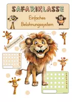 Vorschau - Lehrpläne/Lehrermaterial - Belohnungssystem für Klassen - Safari mit Giraffen - Deckblatt