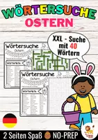 Voorbeeld - XXL Wörtersuche / Suchsel (Ostern) März / April Pasen Maart / April Duits - Voorblad