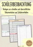Vorschau - Arbeitsblätter - Schülerbeobachtung - Deckblatt