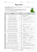Vorschau - Arbeitsblätter - My monster - Schreibaufgabe / speaking activity (passend zu Orange Line 1 Unit 3) - Deckblatt