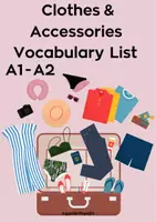 Προεπισκόπηση - Φύλλα εργασίας - Vocabulary List A1-A2 Clothes and Accessories - Εξώφυλλο