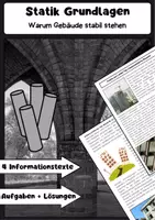 Vorschau - Arbeitsblätter - Statik Grundlagen: Gebäude Stabilität, Kräfte und Geometrie - Deckblatt