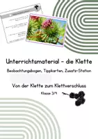 Vorschau - Arbeitsblätter - Materialpaket Unterrichtsstunde die Klette - Bionik Klasse 3/4 - Deckblatt