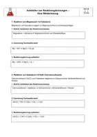 Vorschau - Arbeitsblätter - Wiederholung: Aufstellen von Reaktionsgleichungen am Beispiel von Säuren. - Deckblatt