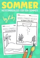 Vorschau - Mal- und Bastelvorlagen - Weitermalbilder für den Sommer ☀️ - Deckblatt