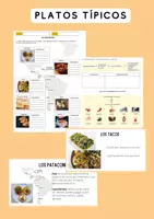 Vorschau - Arbeitsblätter - Platos típicos + presentación Describir la comida - Deckblatt