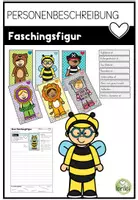 Vorschau - Arbeitsblätter - Personenbeschreibung - Faschingsfigur - Fasching - Deckblatt