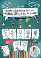 Vorschau - Mal- und Bastelvorlagen - Bastelvorlage Klassenprojekt "Frühblüher-Girlande" Frühlings-Blumen #frühblüherhoch5 - Deckblatt